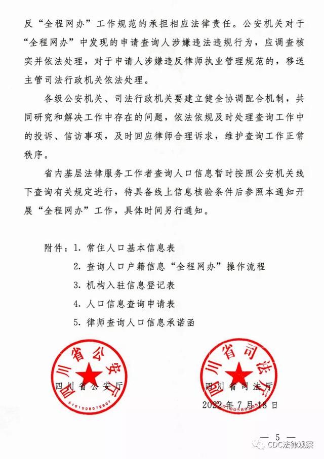 重磅！四川省内律师可查询全国户籍信息啦